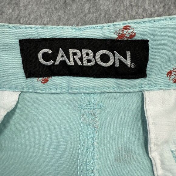 Carbon Shorts Freedom Flex Mens Sz 34 Blue Lobster/Crawfish Flat Front Chino - Picture 8 of 14